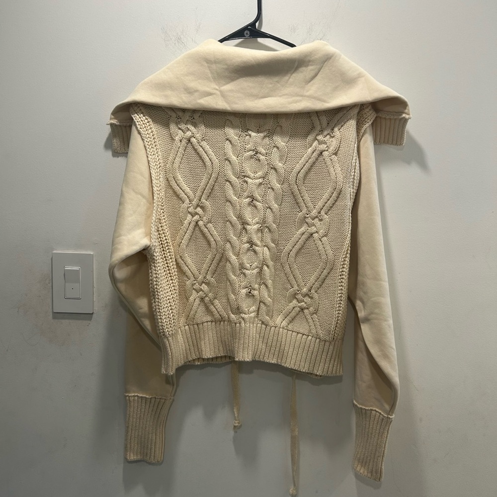 Anthropologie Pilcro Cable Knit Oversized Collar Jumper - Picture 6 of 6